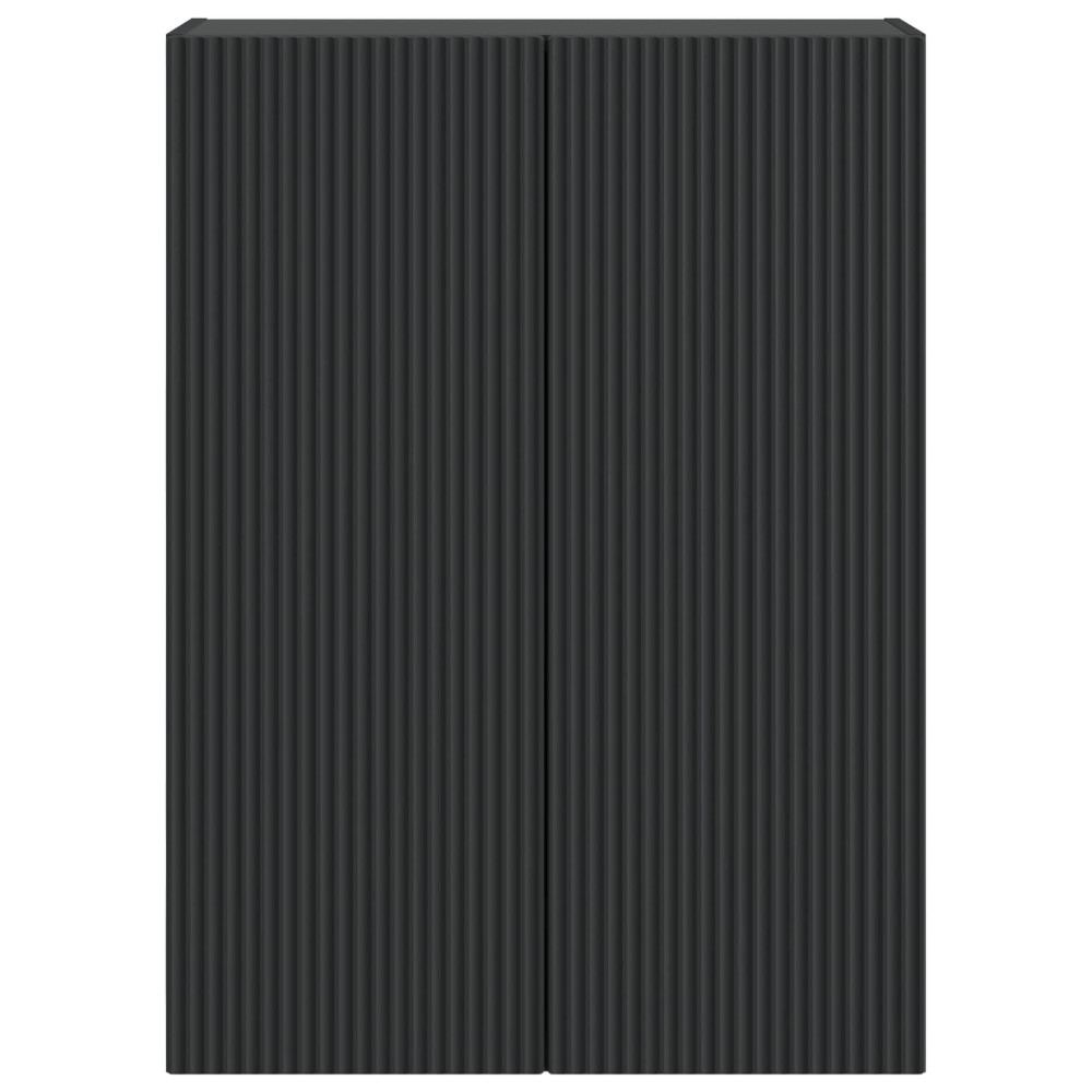 Produktbild för Väggmonterat skåp Svart 66 x 34,5 x 90 cm Konstruerat trä