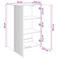 Produktbild för Väggmonterat skåp Svart 66 x 34,5 x 90 cm Konstruerat trä