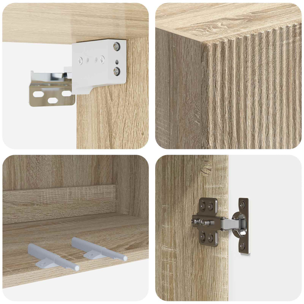 Produktbild för Väggmonterat skåp Sonoma-ek 66 x 34,5 x 90 cm Konstruerat trä