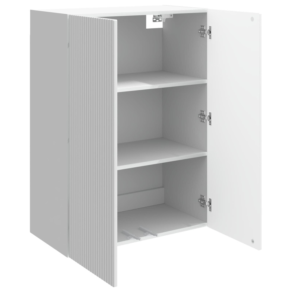Produktbild för Väggmonterat skåp Vit högglans 66 x 34,5 x 90 cm