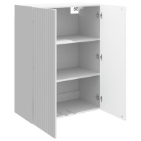 Produktbild för Väggmonterat skåp Vit högglans 66 x 34,5 x 90 cm