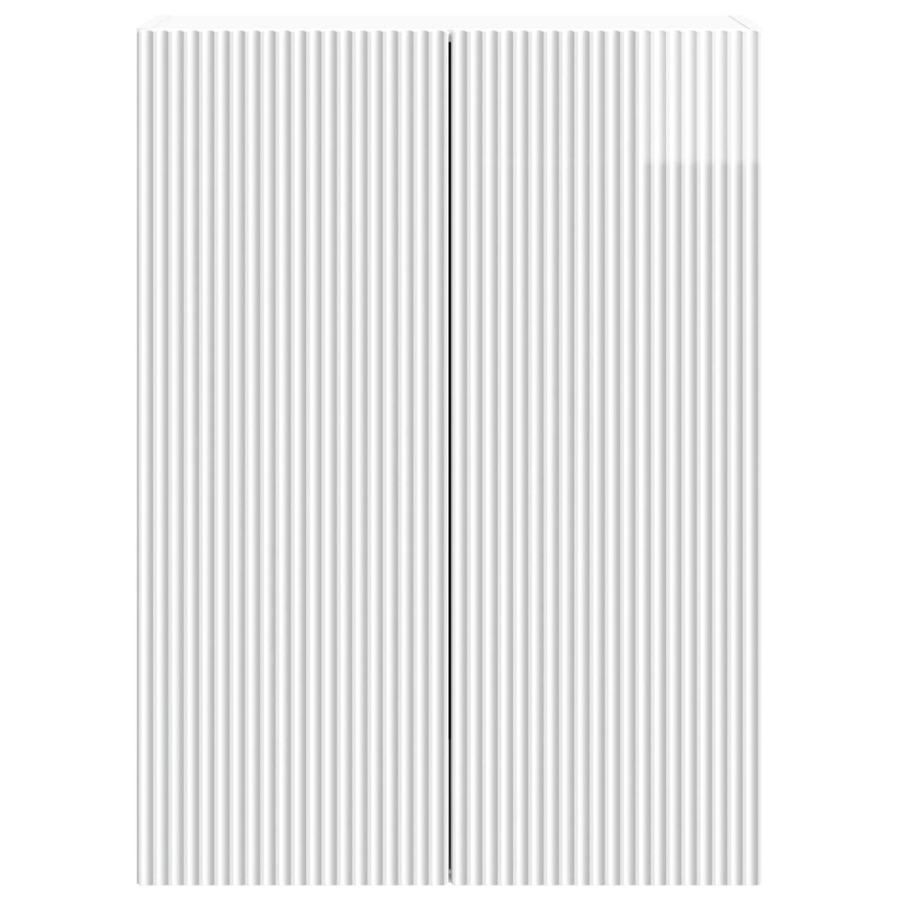 Produktbild för Väggmonterat skåp Vit högglans 66 x 34,5 x 90 cm