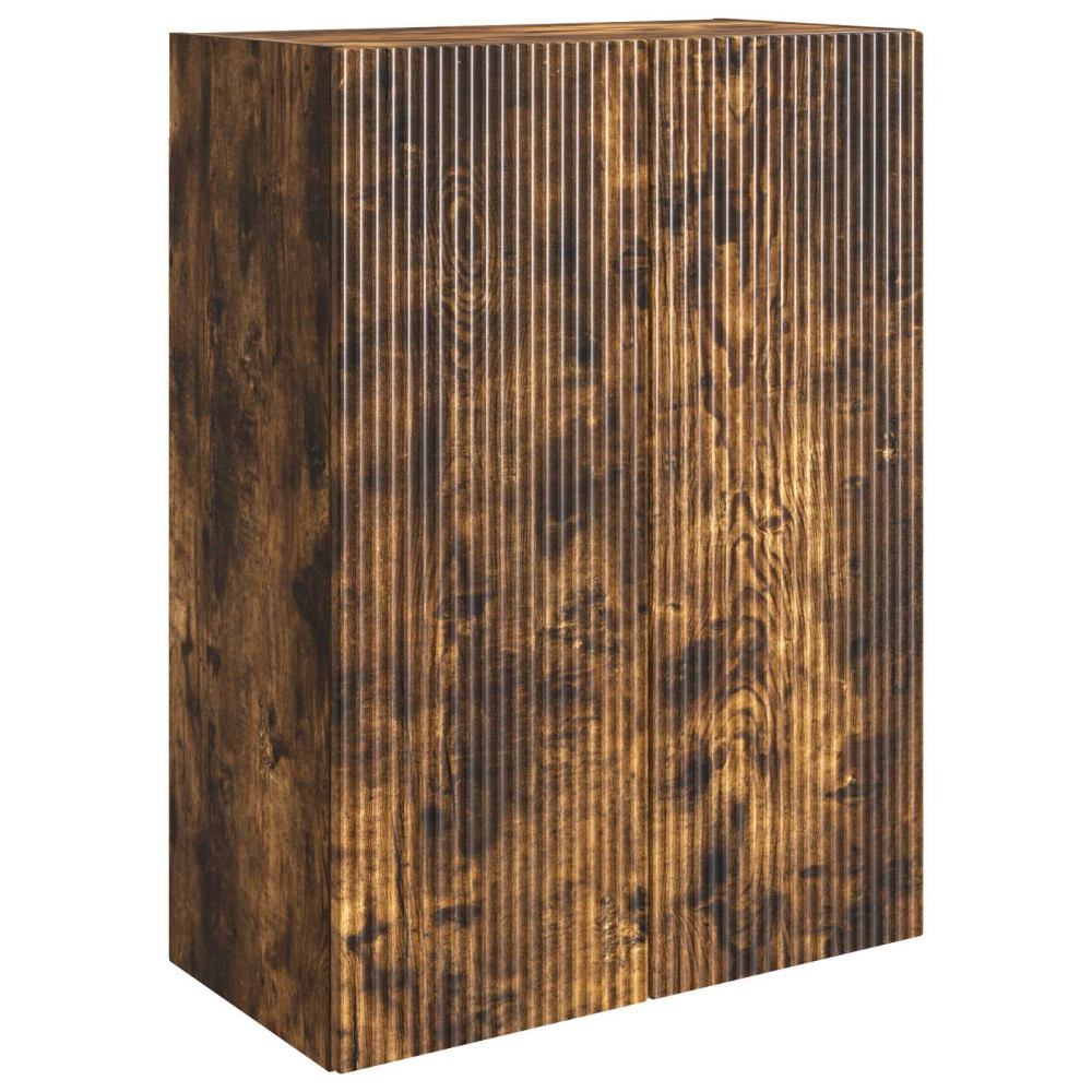 Produktbild för Väggmonterat skåp Rökt ek 66 x 34,5 x 90 cm Konstruerat trä