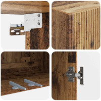 Produktbild för Väggmonterat skåp Gammalt trä 66 x 34,5 x 90 cm Konstruerat trä