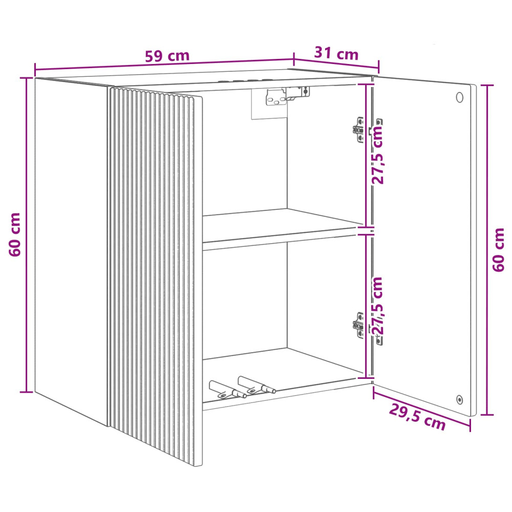 Produktbild för Väggmonterat skåp Sonoma-ek 59 x 31 x 60 cm Konstruerat trä
