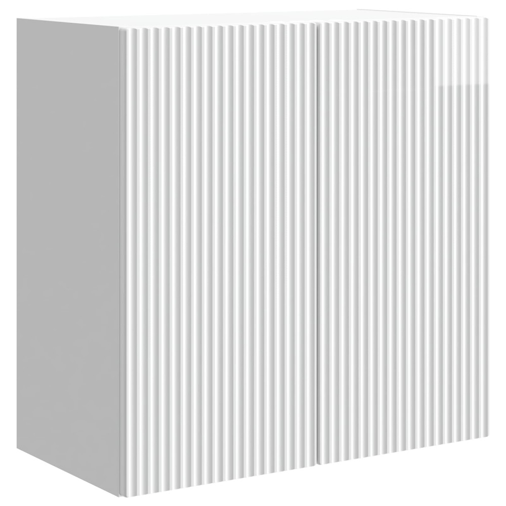 Produktbild för Väggmonterat skåp Vit högglans 59 x 31 x 60 cm Konstruerat trä
