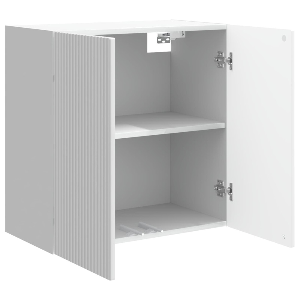 Produktbild för Väggmonterat skåp Vit högglans 59 x 31 x 60 cm Konstruerat trä