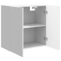 Produktbild för Väggmonterat skåp Vit högglans 59 x 31 x 60 cm Konstruerat trä