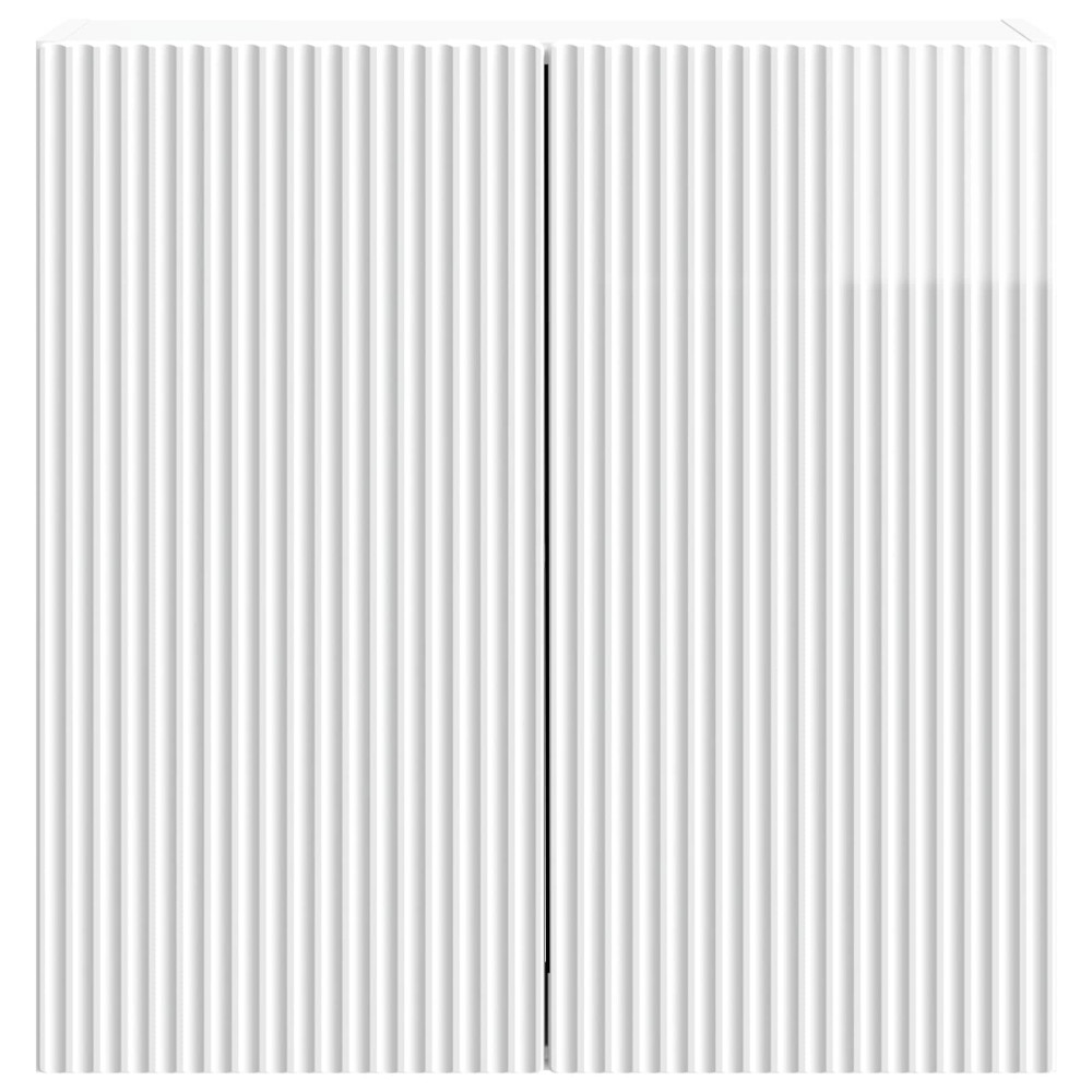 Produktbild för Väggmonterat skåp Vit högglans 59 x 31 x 60 cm Konstruerat trä