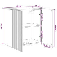 Produktbild för Väggmonterat skåp Vit högglans 59 x 31 x 60 cm Konstruerat trä