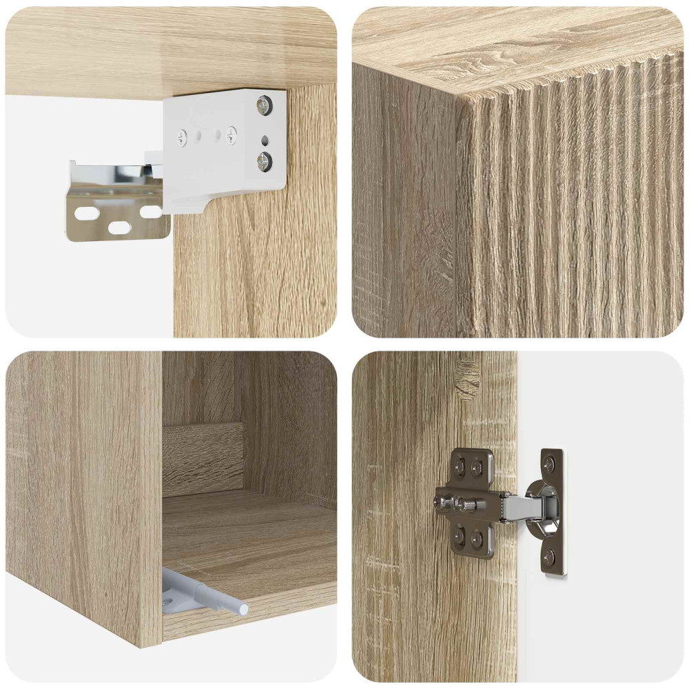 Produktbild för Väggmonterat skåp Sonoma-ek 33 x 34,5 x 90 cm Konstruerat trä
