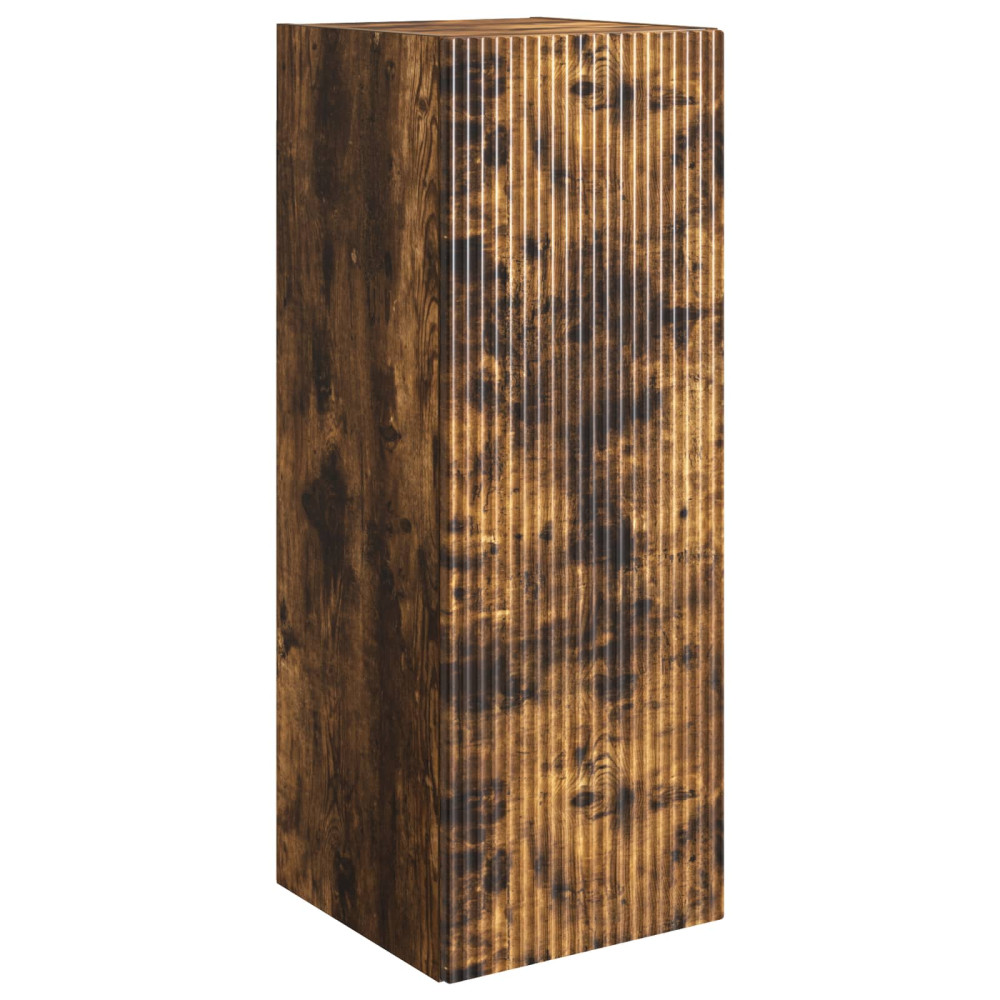 Produktbild för Väggmonterat skåp Rökt ek 33 x 34,5 x 90 cm Konstruerat trä