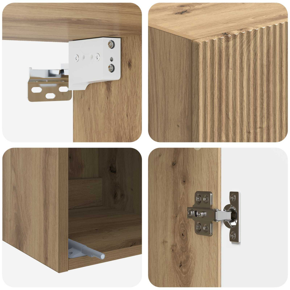 Produktbild för Väggmonterat skåp Artisan-ek 33 x 34,5 x 90 cm Konstruerat trä