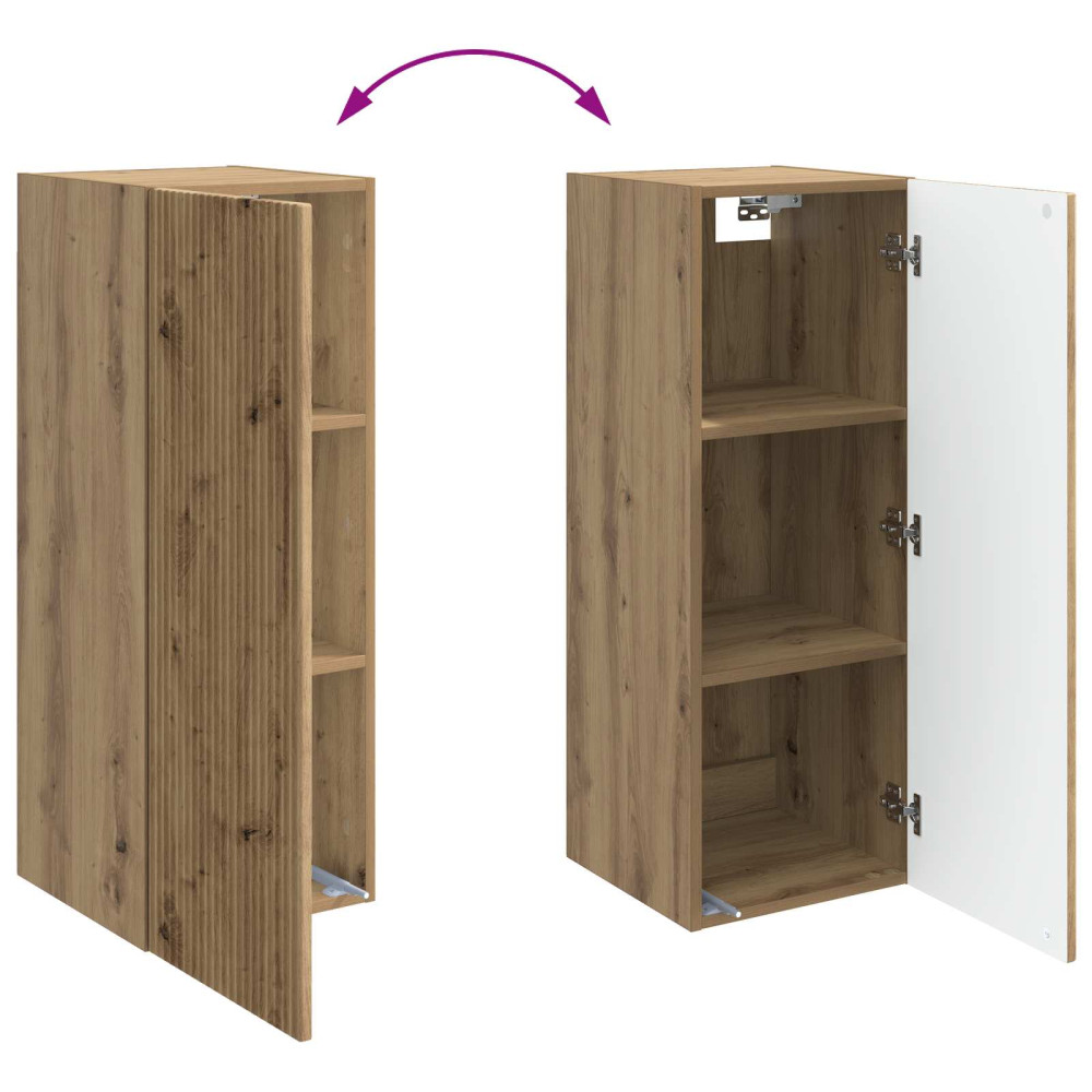 Produktbild för Väggmonterat skåp Artisan-ek 33 x 34,5 x 90 cm Konstruerat trä