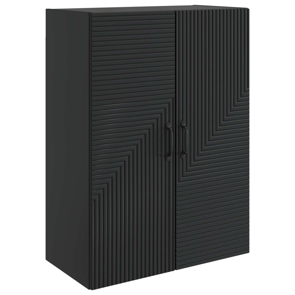 Produktbild för Väggmonterat skåp Svart 66 x 34,5 x 90 cm Konstruerat trä