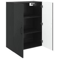 Produktbild för Väggmonterat skåp Svart 66 x 34,5 x 90 cm Konstruerat trä