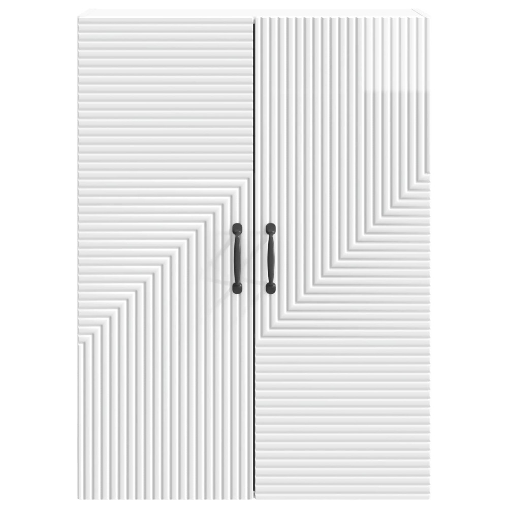 Produktbild för Väggmonterat skåp Vit högglans 66 x 34,5 x 90 cm
