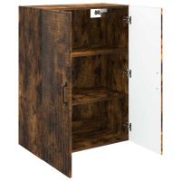 Produktbild för Väggmonterat skåp Rökt ek 66 x 34,5 x 90 cm Konstruerat trä
