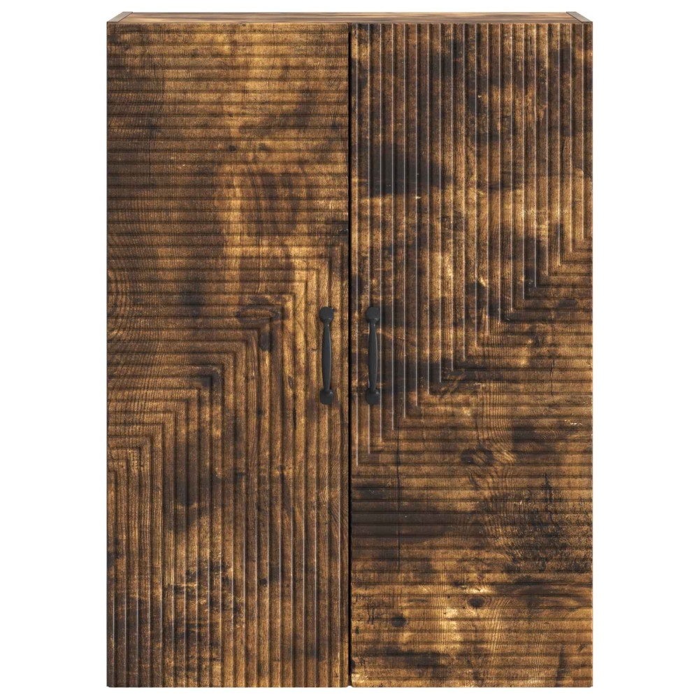 Produktbild för Väggmonterat skåp Rökt ek 66 x 34,5 x 90 cm Konstruerat trä