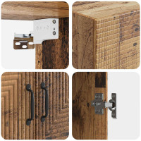 Produktbild för Väggmonterat skåp Gammalt trä 66 x 34,5 x 90 cm Konstruerat trä