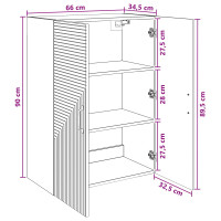 Produktbild för Väggmonterat skåp Gammalt trä 66 x 34,5 x 90 cm Konstruerat trä