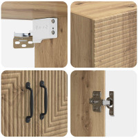 Produktbild för Väggmonterat skåp Artisan-ek 66 x 34,5 x 90 cm Konstruerat trä