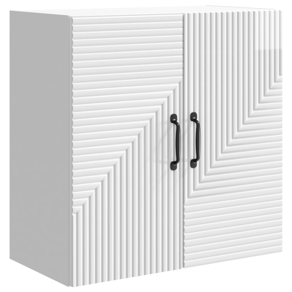 Produktbild för Väggmonterat skåp Vit högglans 59 x 31 x 60 cm Konstruerat trä