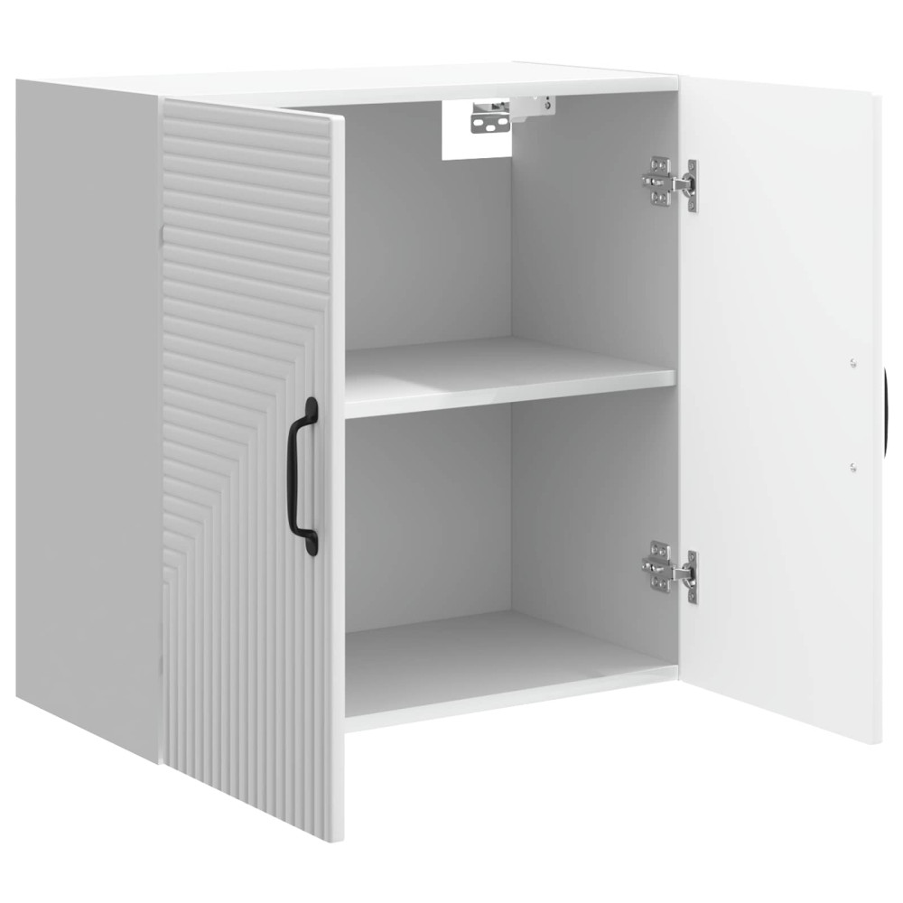Produktbild för Väggmonterat skåp Vit högglans 59 x 31 x 60 cm Konstruerat trä