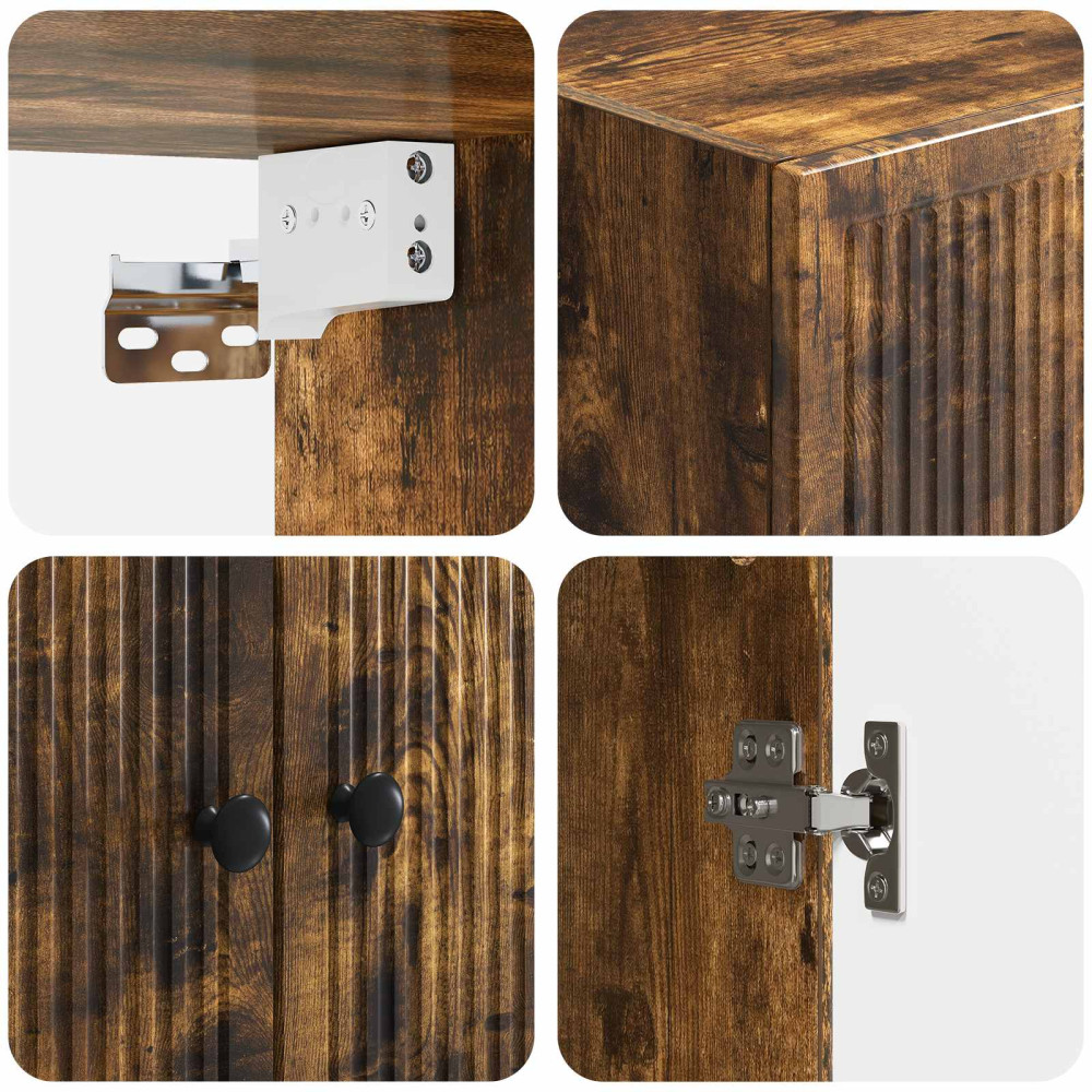 Produktbild för Väggmonterat skåp Rökt ek 59 x 31 x 60 cm Konstruerat trä