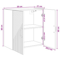 Produktbild för Väggmonterat skåp Rökt ek 59 x 31 x 60 cm Konstruerat trä