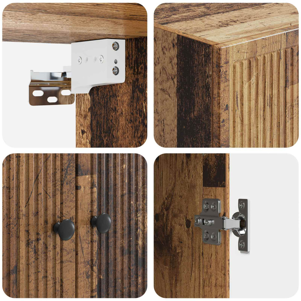 Produktbild för Väggmonterat skåp Gammalt trä 59 x 31 x 60 cm Konstruerat trä
