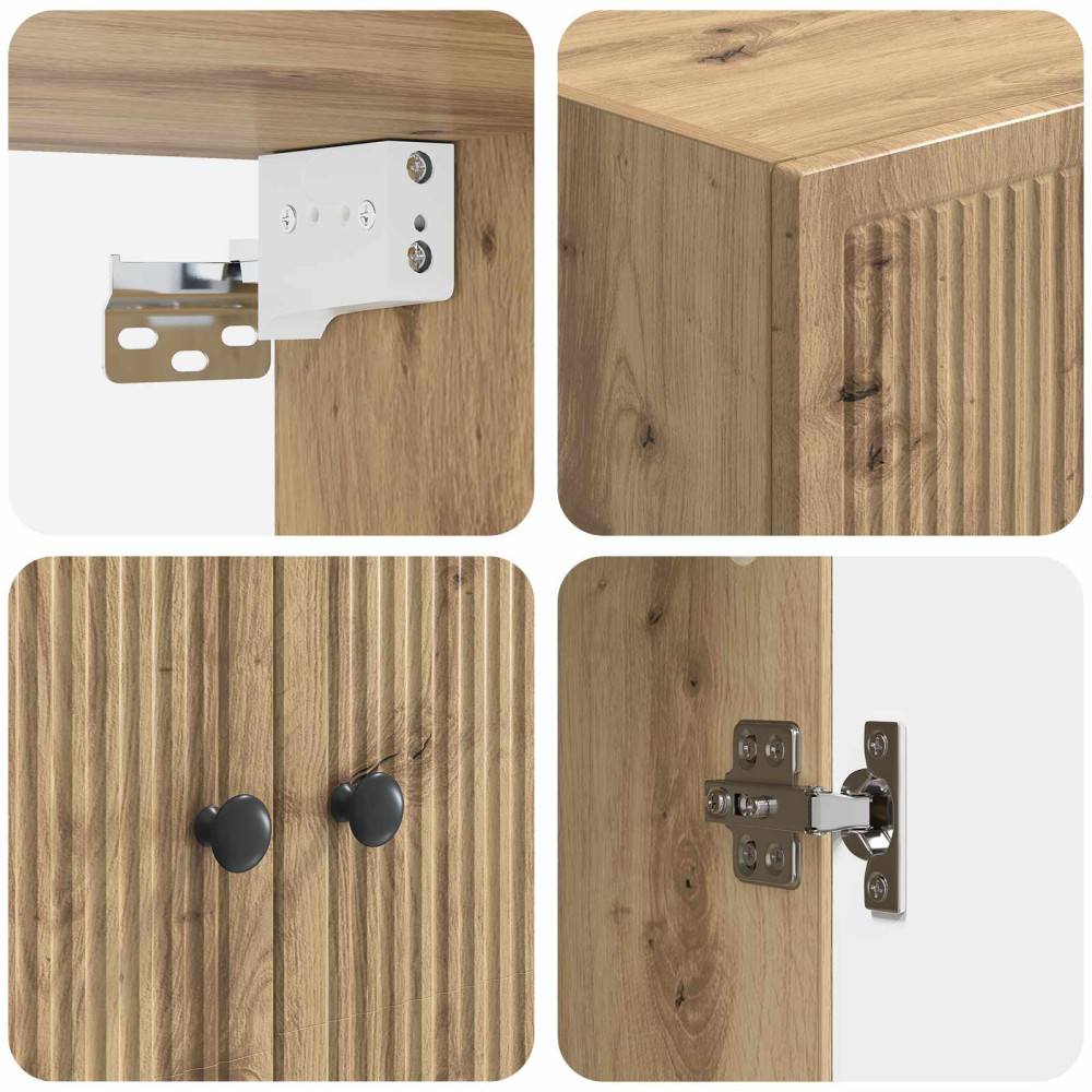 Produktbild för Väggmonterat skåp Artisan-ek 59 x 31 x 60 cm Konstruerat trä