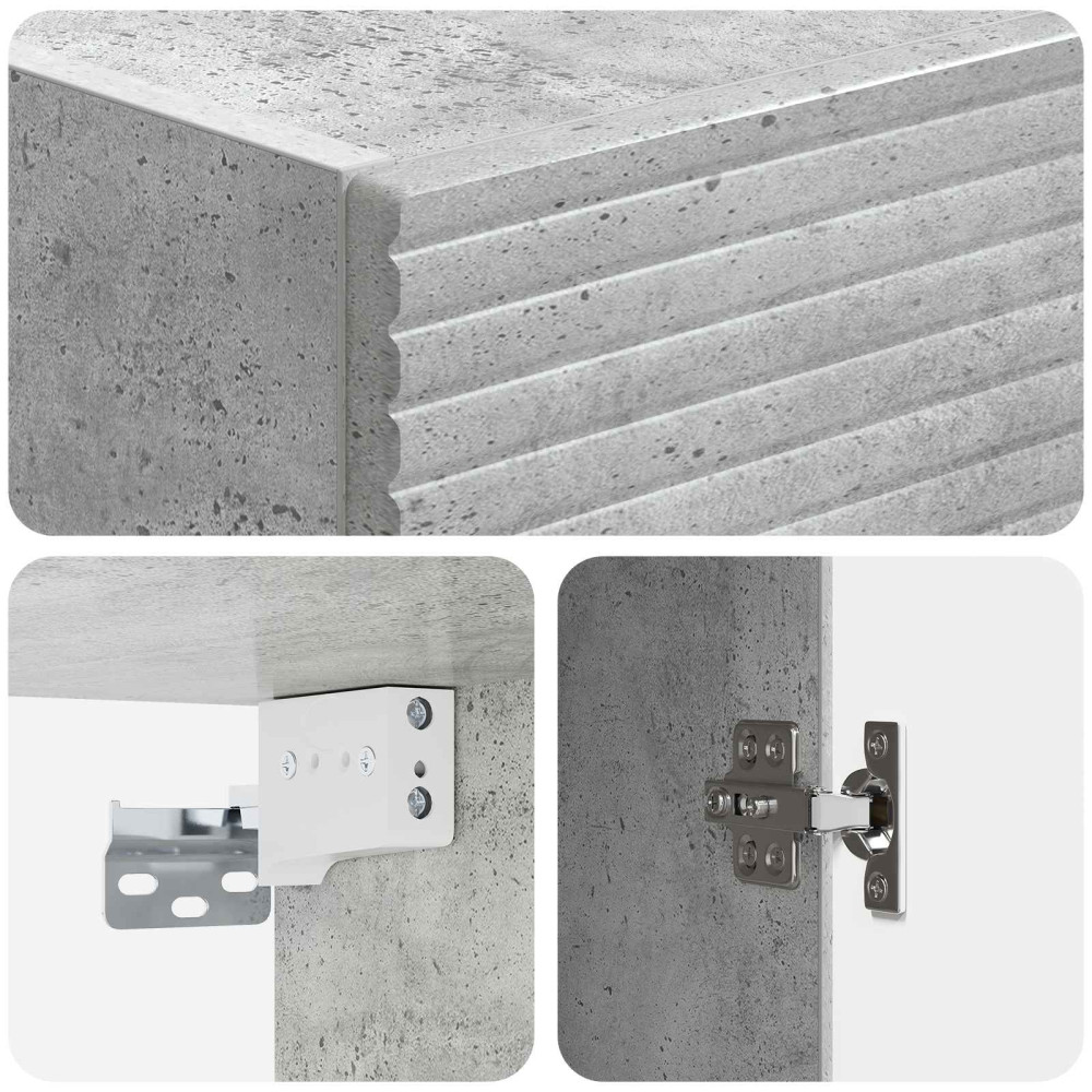 Produktbild för Väggmonterat skåp Betonggrå 33 x 34,5 x 90 cm Konstruerat trä
