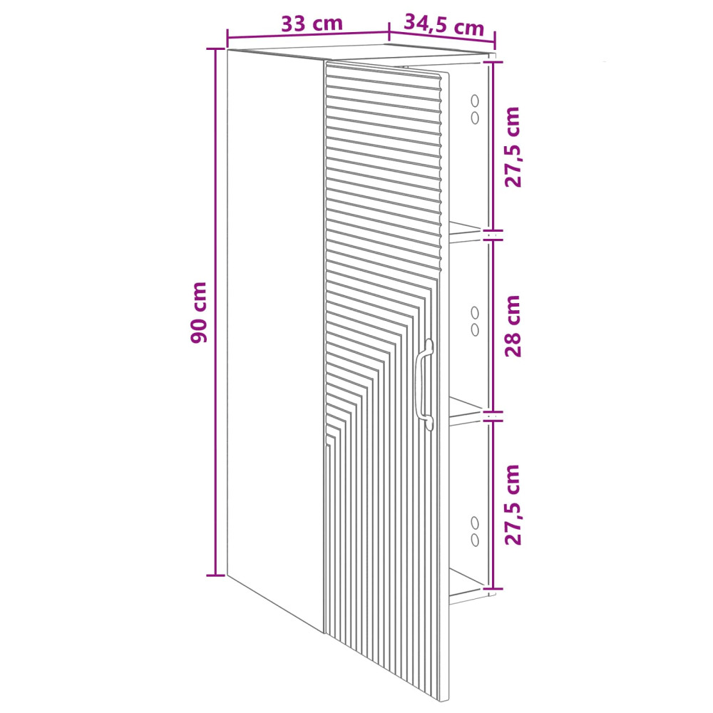 Produktbild för Väggmonterat skåp Artisan-ek 33 x 34,5 x 90 cm Konstruerat trä
