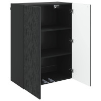 Produktbild för Väggmonterat skåp Svart 66 x 34,5 x 90 cm Konstruerat trä
