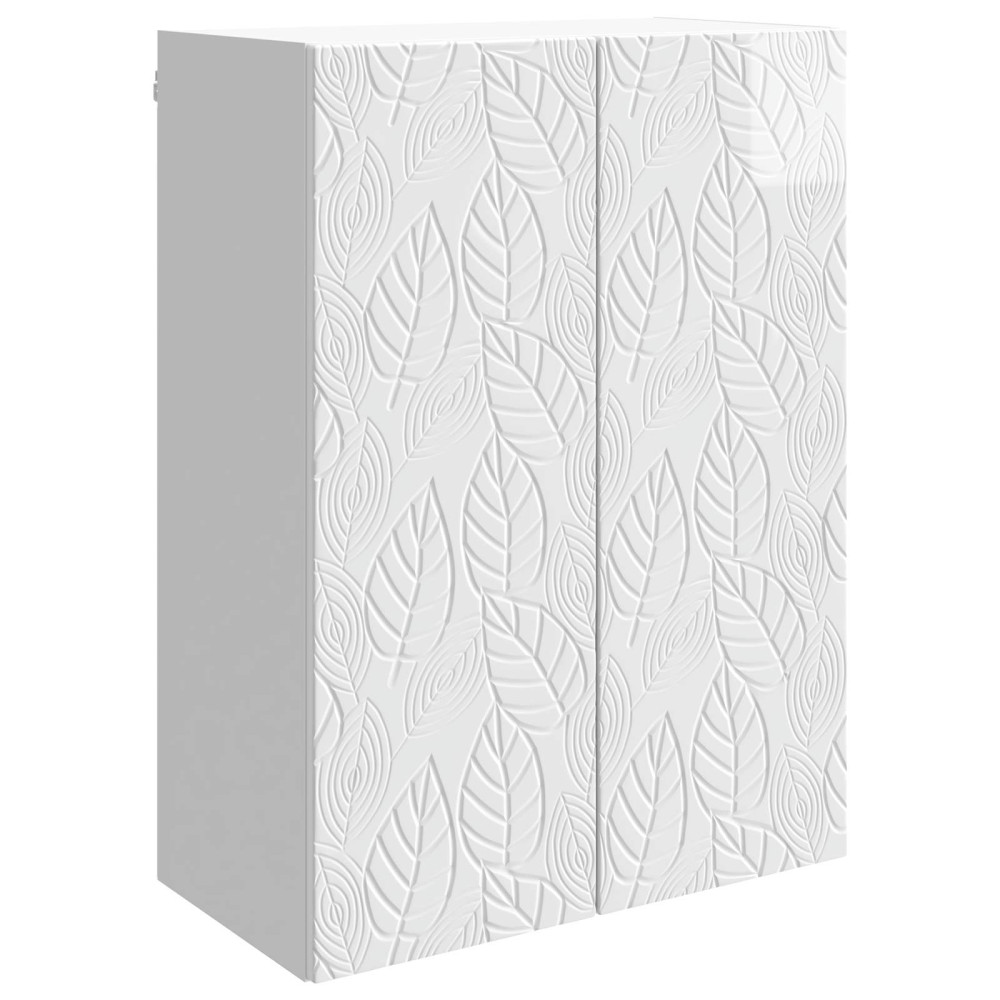 Produktbild för Väggmonterat skåp Vit högglans 66 x 34,5 x 90 cm