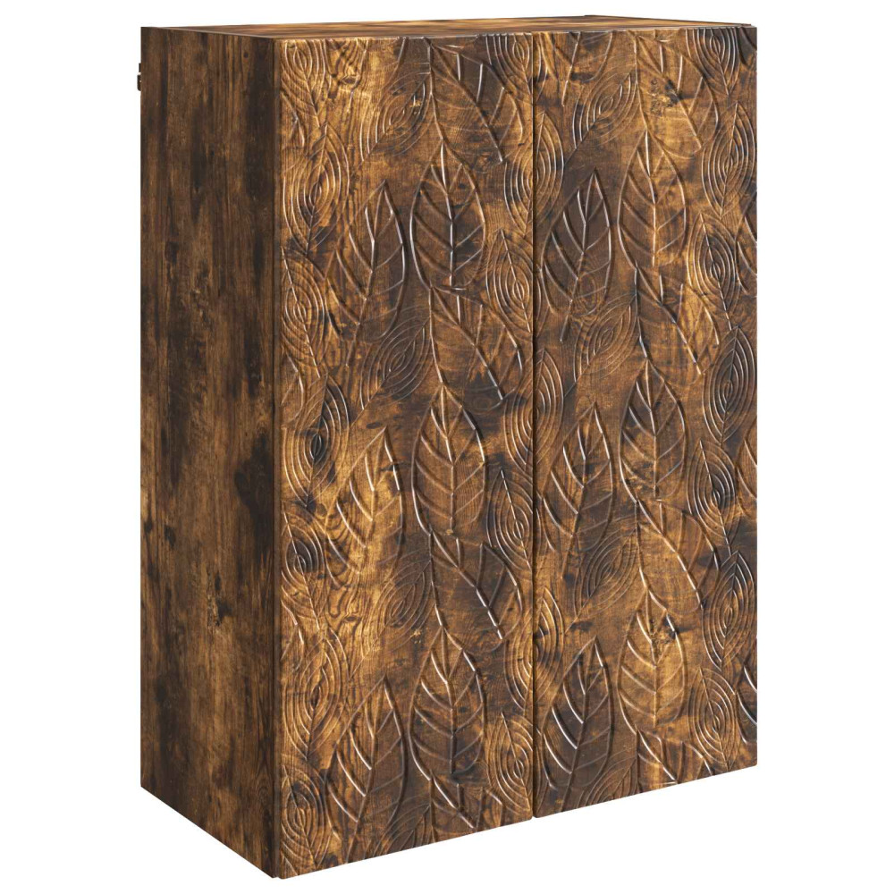 Produktbild för Väggmonterat skåp Rökt ek 66 x 34,5 x 90 cm Konstruerat trä