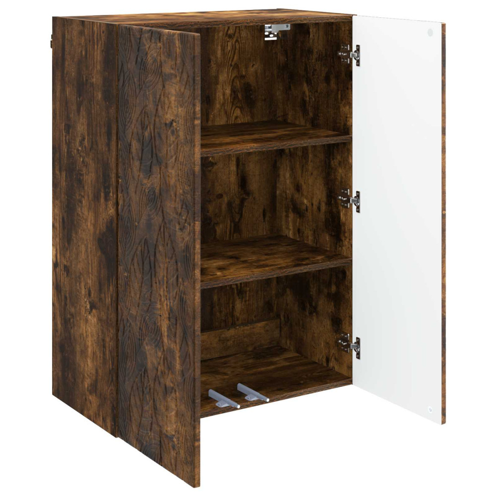 Produktbild för Väggmonterat skåp Rökt ek 66 x 34,5 x 90 cm Konstruerat trä