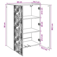 Produktbild för Väggmonterat skåp Artisan-ek 66 x 34,5 x 90 cm Konstruerat trä