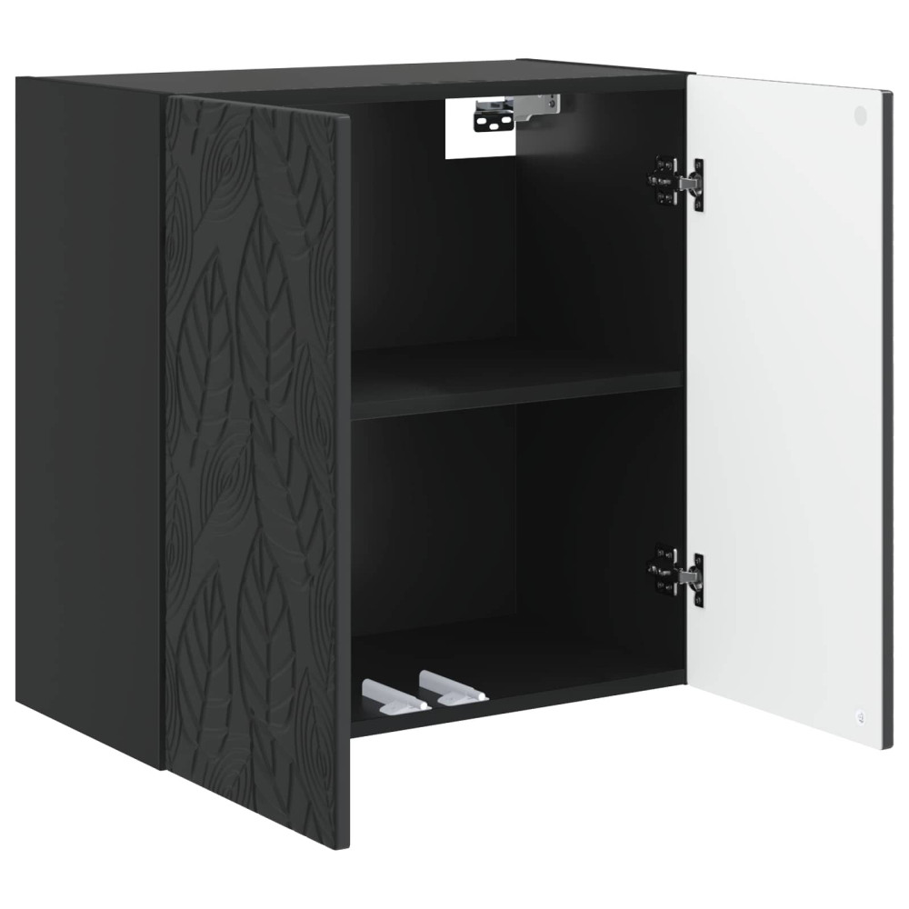 Produktbild för Väggmonterat skåp Svart 59 x 31 x 60 cm Konstruerat trä