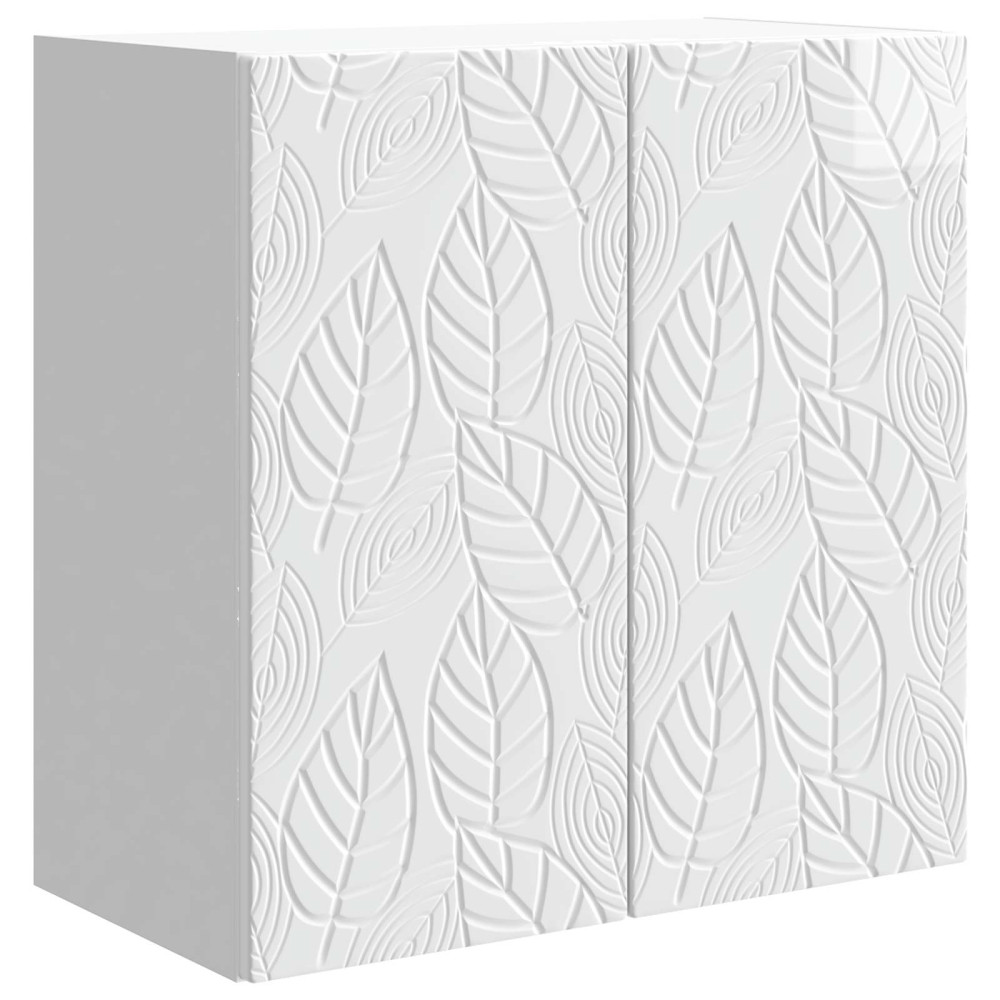 Produktbild för Väggmonterat skåp Vit högglans 59 x 31 x 60 cm Konstruerat trä