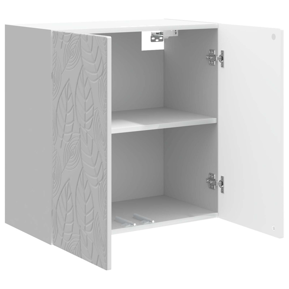 Produktbild för Väggmonterat skåp Vit högglans 59 x 31 x 60 cm Konstruerat trä