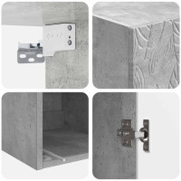 Produktbild för Väggmonterat skåp Betonggrå 33 x 34,5 x 90 cm Konstruerat trä