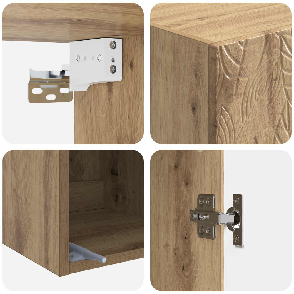 Produktbild för Väggmonterat skåp Artisan-ek 33 x 34,5 x 90 cm Konstruerat trä