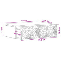 Produktbild för Väggmonterad sidobord Sonoma-ek 59 x 34,5 x 17 cm