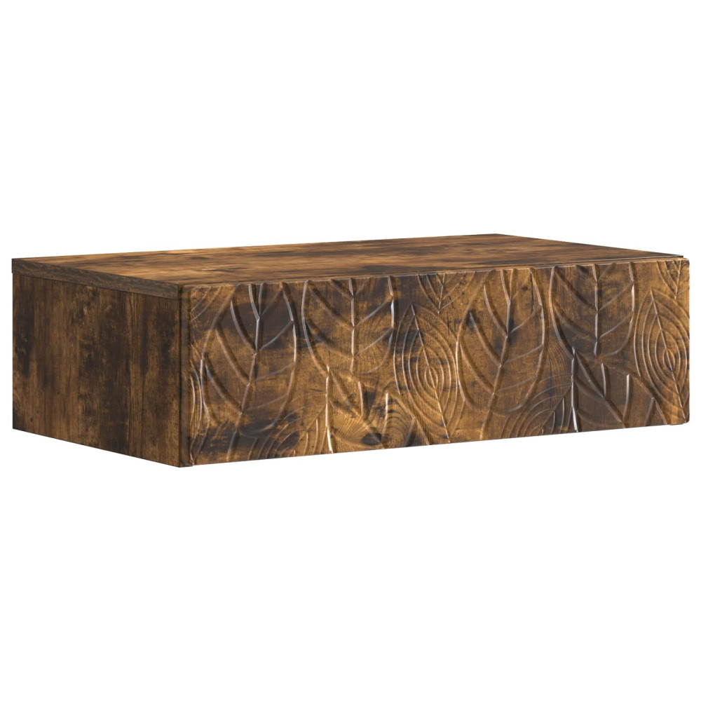 Produktbild för Väggmonterad sidobord Rökt ek 59 x 34,5 x 17 cm Konstruerat trä