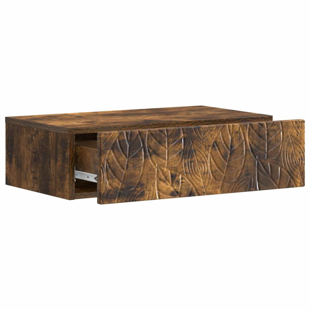 Produktbild för Väggmonterad sidobord Rökt ek 59 x 34,5 x 17 cm Konstruerat trä