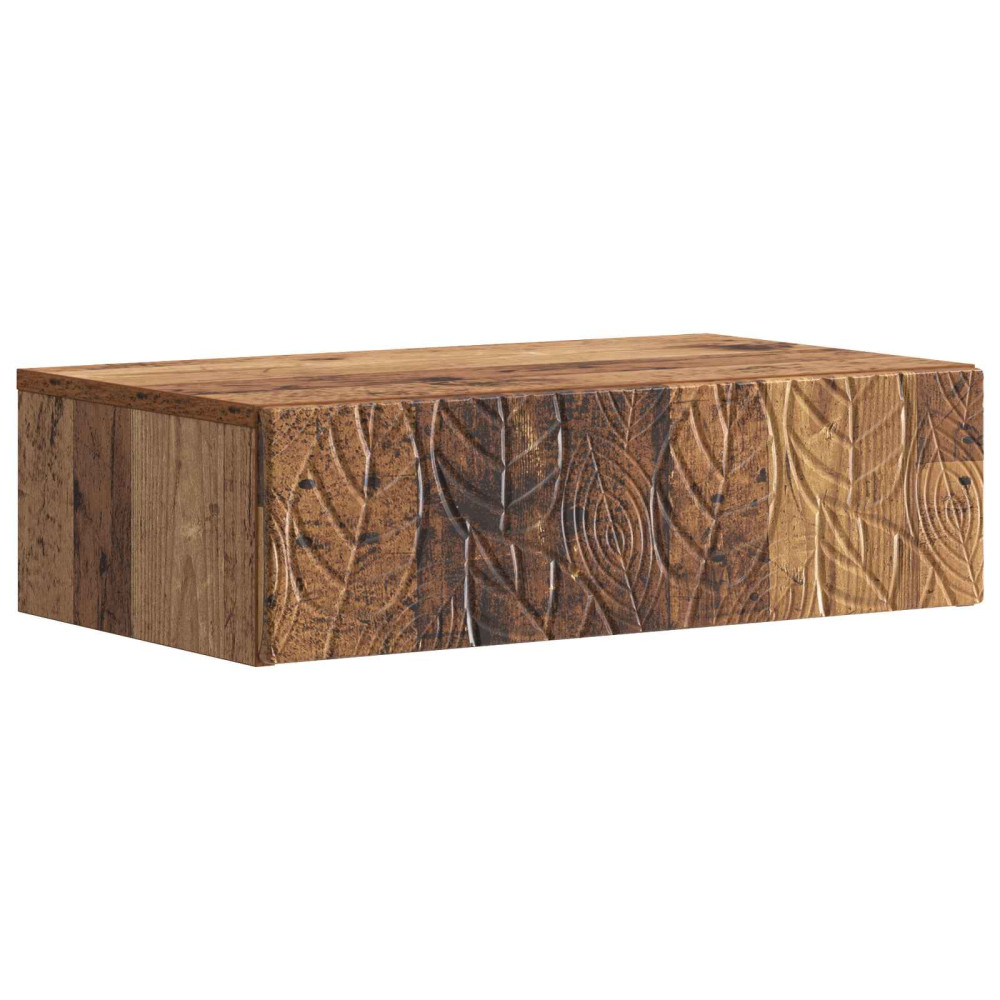 Produktbild för Väggmonterad sidobord Gammalt trä 59 x 34,5 x 17 cm
