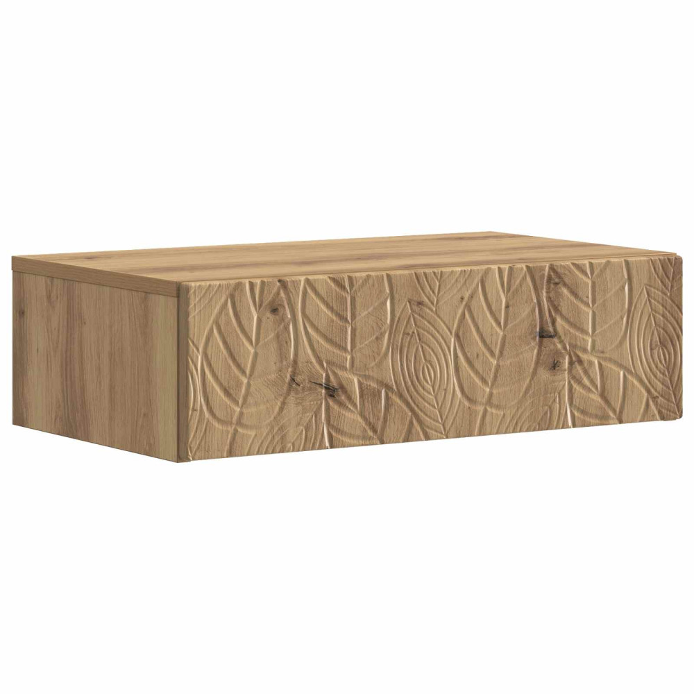 Produktbild för Väggmonterad sidobord Artisan-ek 59 x 34,5 x 17 cm