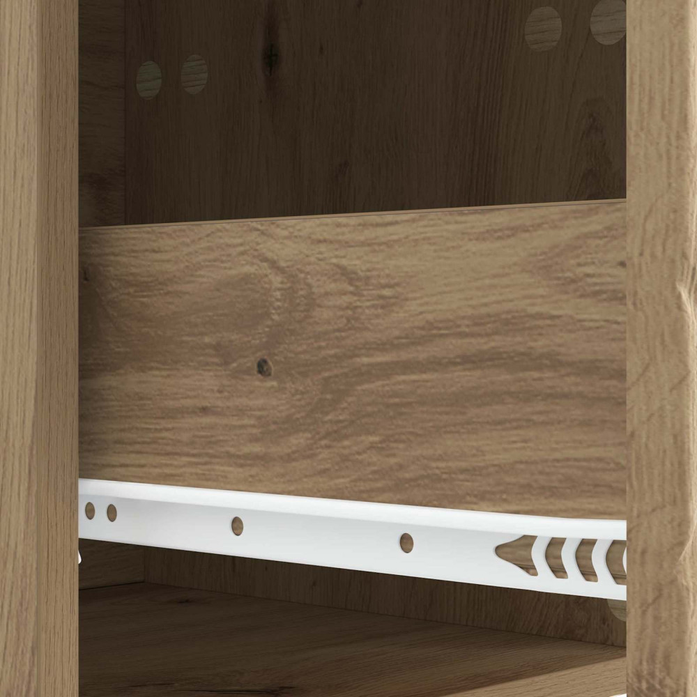 Produktbild för Väggmonterad sidobord Artisan-ek 59 x 34,5 x 17 cm